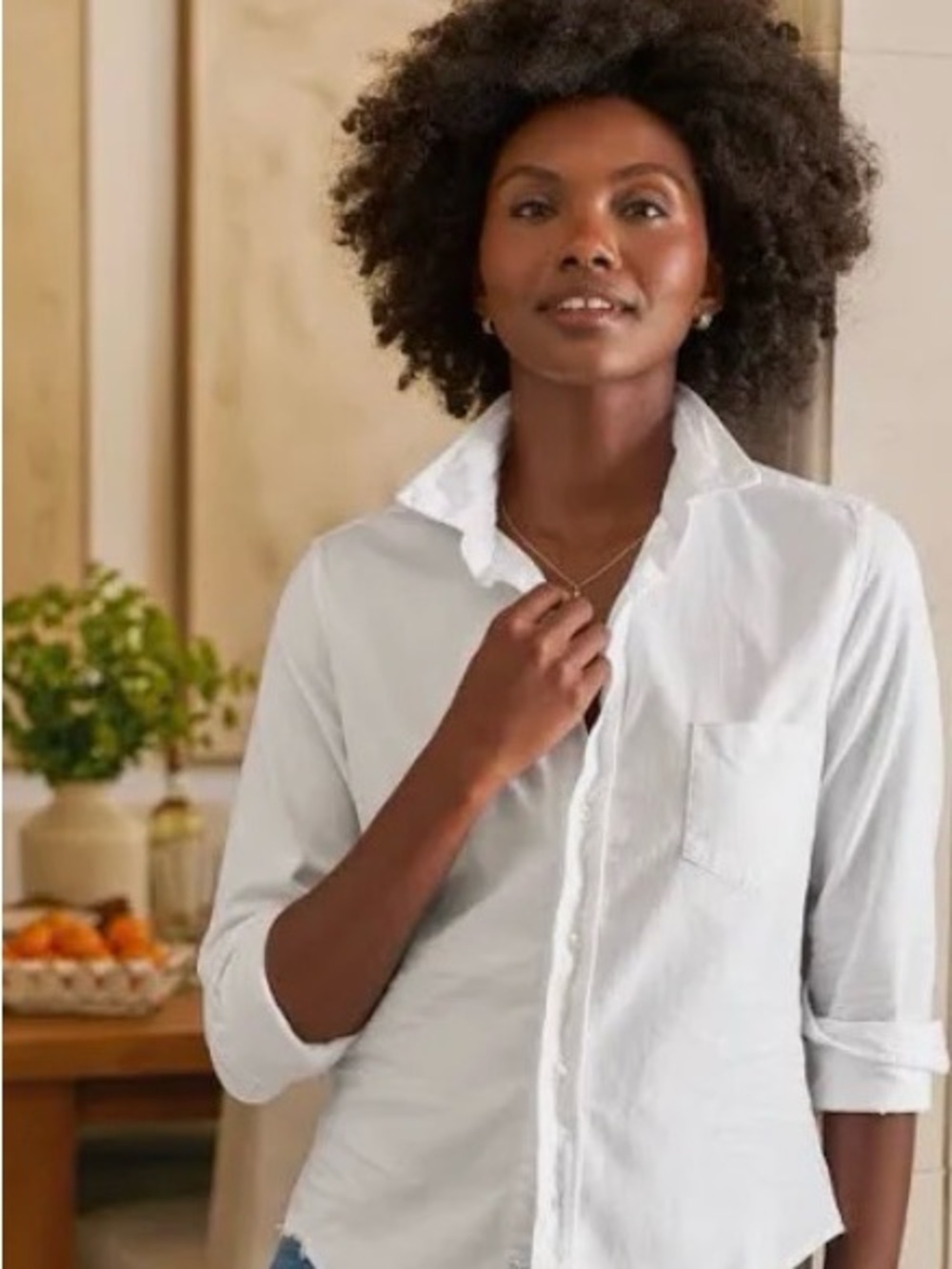 Frank & Eileen Barry White Tailored Button Up Long Sleeve Shirt - XS